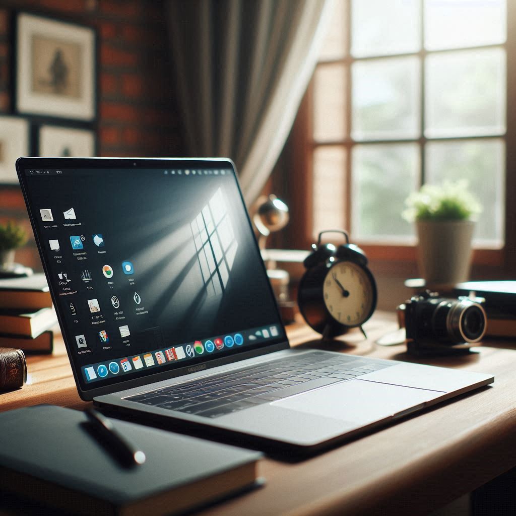 laptop sitting on desk ready to search a directory